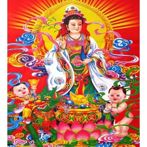 Promotion Kits Crochet 3d New Diy Diamond Painting Bodhisattva&baby Mosaic Square Full Drill Drawing Decoration Embroidery