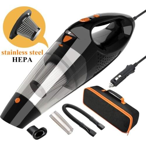 4800pa STRONG SUCTION Car Vacuum Cleaner Portable Handheld Auto Vacuum Cleaner Wet Dry Dual Use With Stainless Steel Hepa Filter