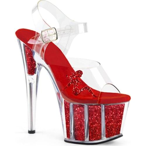15 cm high heels with crystal sandals, sexy new summer fashion nightclub show thin sandals