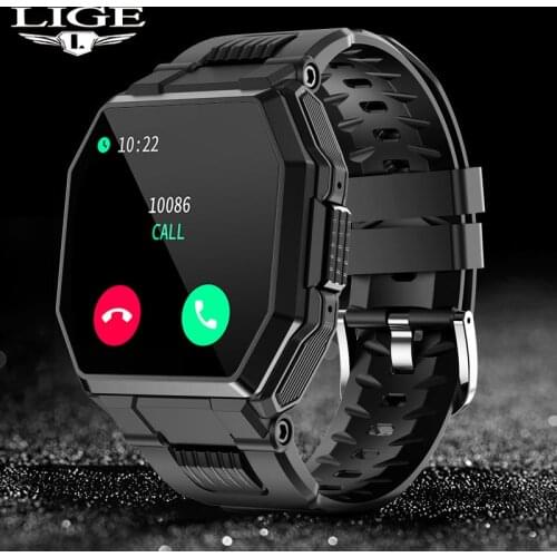 LIGE 2021 New Smart Watch Bluetooth Call Men Full Touch Sport Fitness Tracker Blood Pressure Heart Rate Smartwatch Music Control