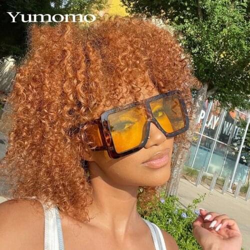 New Steampunk Oversized Sunglasses Women 2021 Square Gradient Color Sun Glasses Vintage Eyewear Blue Black UV400 Shsdes