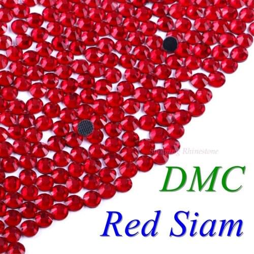 DMC Red Siam SS6 SS10 SS16 SS20 SS30 Mixed Size Glass Crystals Hotfix Rhinestone Iron-on Rhinestones Shiny DIY Garment With Glue