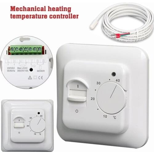 Flush-mounted Room Thermostat Floor Underfloor Sensor Temperature Controller Electric Warm Temperature Controller Instrument