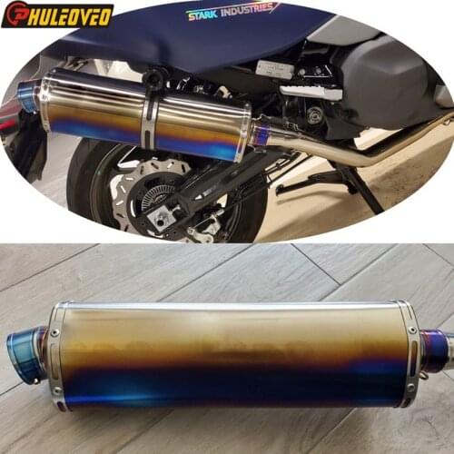 Titanium Alloy Oval ID:51mm/54mm/57mm/61mm/63mm/65mm/70mm L:460mm Motorcycle Exhaust Muffler Escape Come with Sticker DB Killer