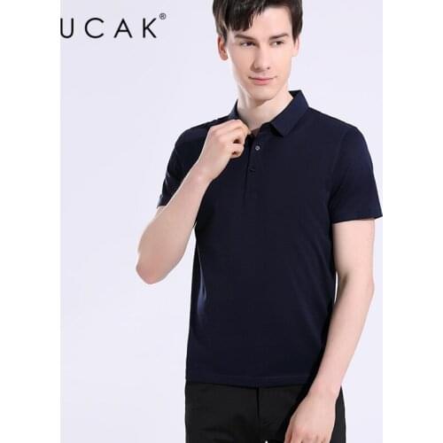 UCAK Brand Classic Turn-Down Collar Short Sleeve Silk Polo-Shirts Men Clothes Summer New Streetwear Casual Tees Male Homme U5627
