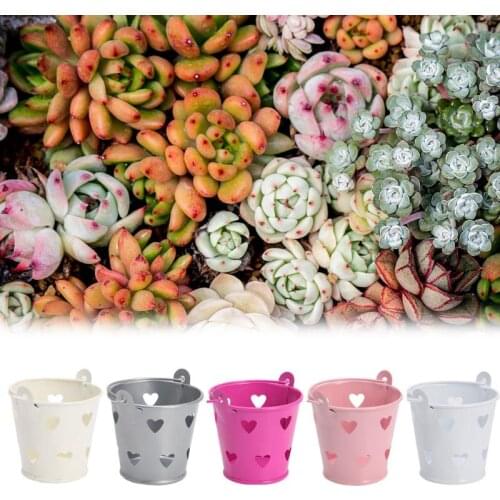 Hollow Heart Small Iron Bucket Mini Keg Barrel Home Wedding Birthday Candy Box Desktop Sundries Storage Basket Decoration