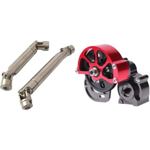 3 Pcs RC Car Part: 2Pcs Scx10 Steel Drive Shaft with Cvd 110-155mm & 1 Pcs Transmission Gearbox with Steel Gear Set