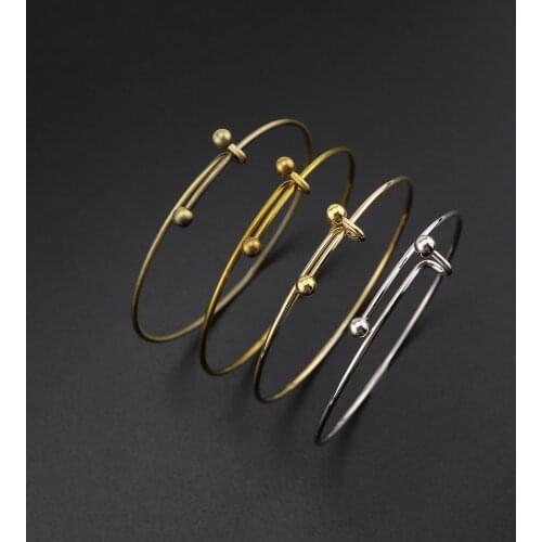 1Pcs Vintage Style Brass Gold Silver Bronze Plated Screwed Ball Ends Bracelet Bangle DIY Beading Supplies 1900239