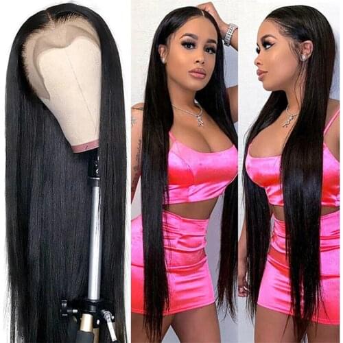 13x4 Straight Lace Front Human Hair Wig Brazilian For Women 150% Brazilian Straight Remy Human Hair Wigs