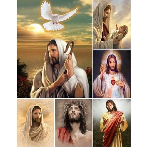 5D DIY Diamond Painting Religion Cross Stitch Kit Full Drill Square Embroidery Mosaic Jesus Christ Icon Rhinestones Gift Decor
