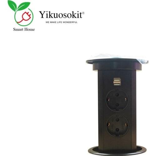 New Arrival EU Socket 5V 2.1A 2 USB Charging Port Wireless Fast Charger Tabletop Smart Power Socket Electric Pop Up Outlet