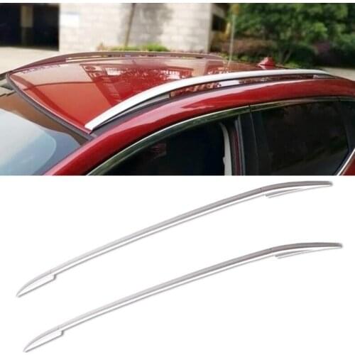 CEYUSOT For Honda Jazz Fit Aluminum Alloy Roof Rack 14-20 Jazz Accessories Don't Have To Punch Silver Roof Frame Decoration 2pcs