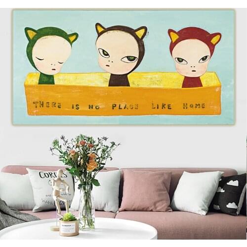 Citon Yoshitomo Nara《There is no place like home》Canvas Art Oil Painting Artwork Picture Modern Wall Decor Home Decoration