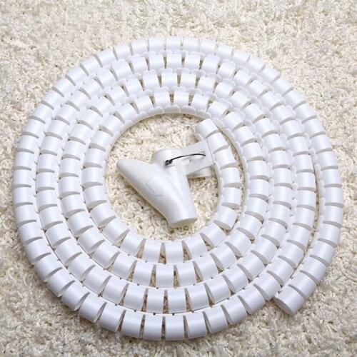 1.5m Cable Holder Organizer 40mm Diameter Flexible Spiral Tube Cable Organizer Wire Management Cord Protector Cable Winder