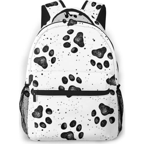 OLN Children Backpacks School Bag For Boys Sketches Of Dog Paw Prints Teenagers Schoolbag Student Bookbags
