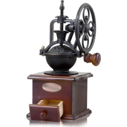 Hand Shake Coffee Bean Grinders Vintage Big Wheel Manual Coffee Machine Cast Iron 19QE