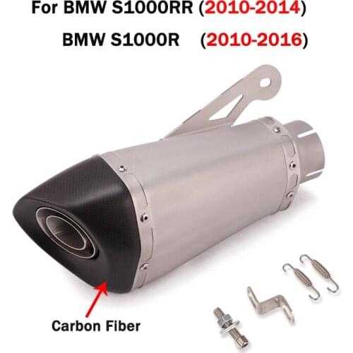 60MM Motorcycle Exhaust Muffler With DB Killer Laser Marking Slip on For BMW S1000R 2010-2016 S1000RR 2015-2017 with E-mark code