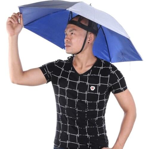 Umbrella Hat Lightweight Sun Shade Camping Fishing Hiking Beach Head Umbrella Cap Women Men Kids Rib Sun Rain Umbrellas Hat Cap