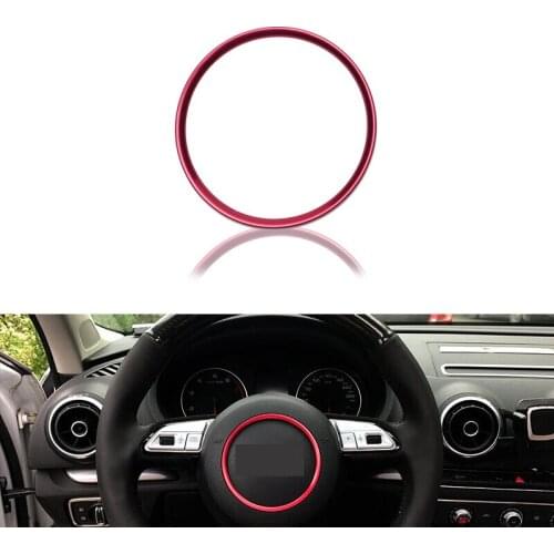 Chrome Steering Wheel Center Emblems Logo Frame Trim Cover Sticker For Audi A3 A4 Car Styling