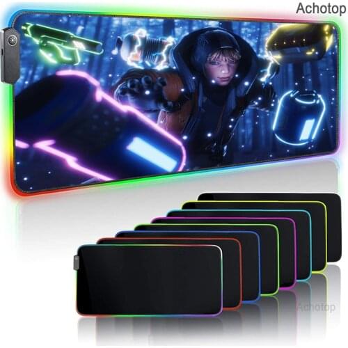 Apex Legends Gaming Mouse Pad Game Slipmat RGB LED Gamer Decoration Cool Glowing Mouse Mat PC Mechanical Keyboard with Cable Rug