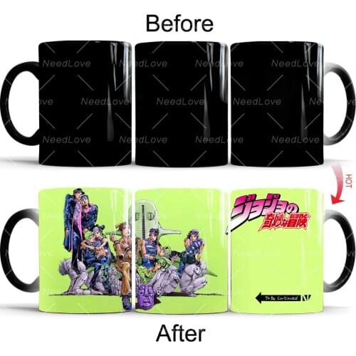 Jojos Bizarre Adventure Coffee Mug Friend Gifts Novelty Heat Reveal Cup Heat Changing Color Magic Mug Tea Cups