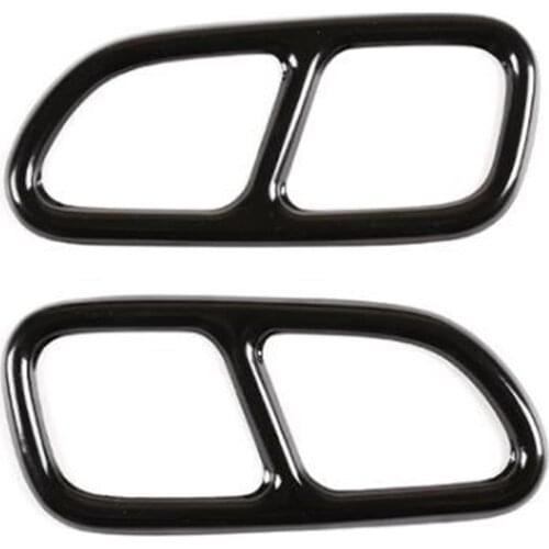 Car Exterior Exhaust Pipe Muffler Cover,Stainless Steel Rear Bumper Cylinder Exhaust Pipe Cover for Mercedes-Benz