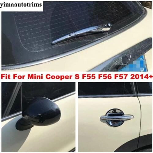 Rearview Mirror Caps / Rear Window Wiper / Door Handle Bowl Cover Trim Accessories For Mini Cooper S F55 F56 F57 2014 - 2020
