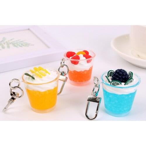 Summer 3 Styles Simulated ice cream Keychain Food Key chain Women Bag Charms Keychain Car Apple Airpods Case Accessories