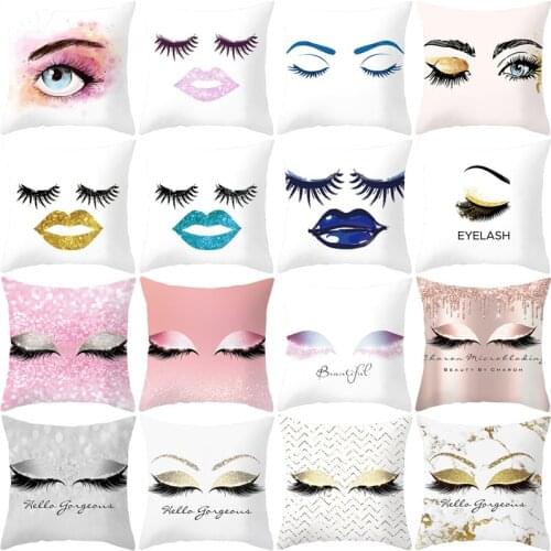 Fashion cushion cover 45*45 makeups Eyelash Polyester sofa cushions Pillowcase Pillow cases home decor pillow covers kd-0212