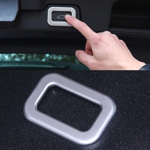 JEAZEA Silver Rear Door Trunk Switch Button Frame Cover Trim Car Styling Fit For Land Rover Range Rover Discovery Sport Evoque