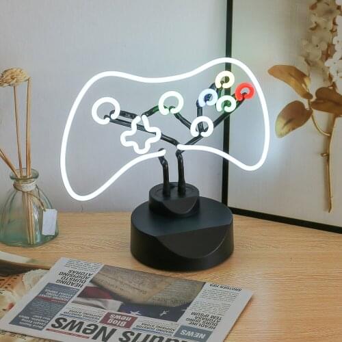 Desktop Handcraft Neon Glasstube FLAMINGO Neon Light Neon Planet Poker Rocket Unicorn Base Holder Desktop Lamp Decoration