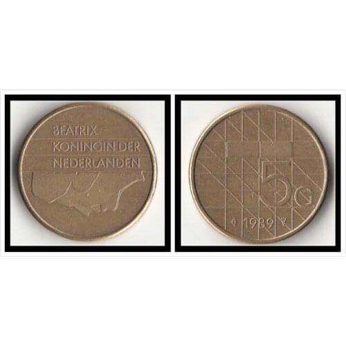 Netherlands 5 Gulden Coins Europe New Original Coin Commemorative Edition 100% Real Rare Eu Random Year