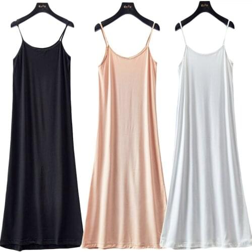 Dresses 2021 Seasons New Pajamas Nightdress with Suspenders In The Long Section Slim Sleeveless Bottoming Skirt Vest Dress Women