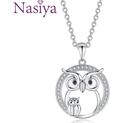 New Owl Silver Necklace Hollowed-out Owl Necklace Jewelry For Lady Women Birthday Anniversary Gift