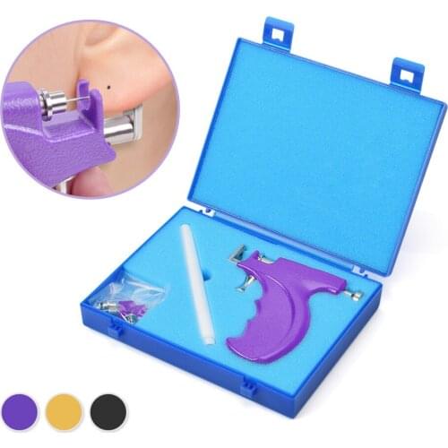 Ear Piercing Gun Tattoo Tools Steel Stud Earring Safe Sterile Nose Navel Helix Piercing Tool Set Body Jewelry Machine Kit