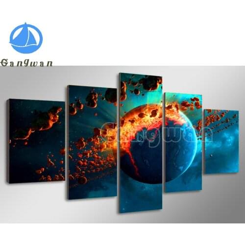 FULL 5D Galaxy Planets Space Scenery DIY Square round Diamond Painting Space Planet Home Decor Embroidery Mosaic 5 pcs decor art