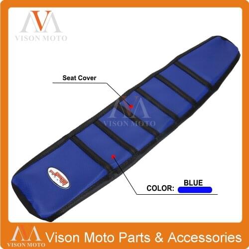 PRO Ribbed Gripper Soft Seat Cover For Yamaha YZF250 YZF450 03-05 Motorcycle Dirt Bike Enduro Blue