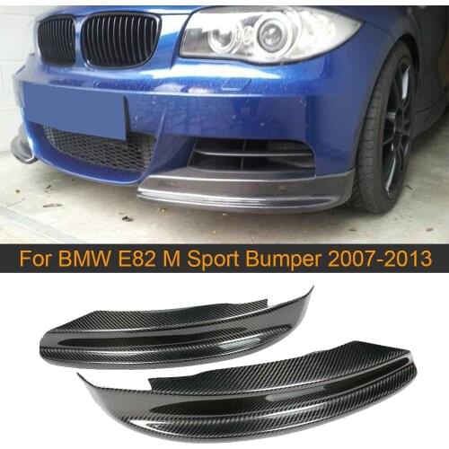 Carbon Fiber Front Bumper Splitters Lip for BMW 1 Series E82 M Sport Sedan 2007-2013 Car Front Splitters Apron Spoiler