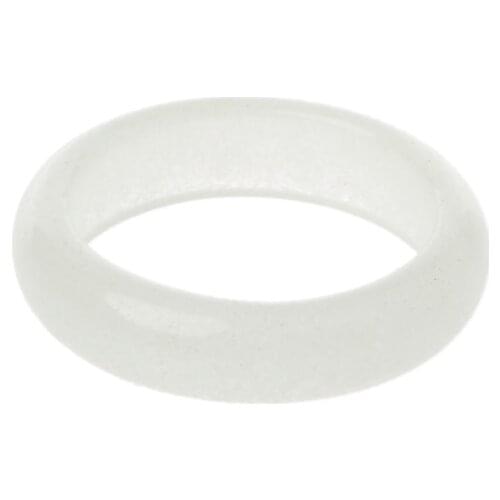 Rarely 8mm Wide Natural Fluorite luminous Stone Glow in Dark Ring Fine Jewelry