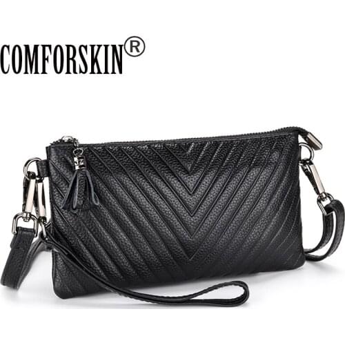 COMFORSKIN Luxurious Genuine Leather Women Envelope Messenger Bag Dropshipping женские сумки Fashion Style Handbag for Female