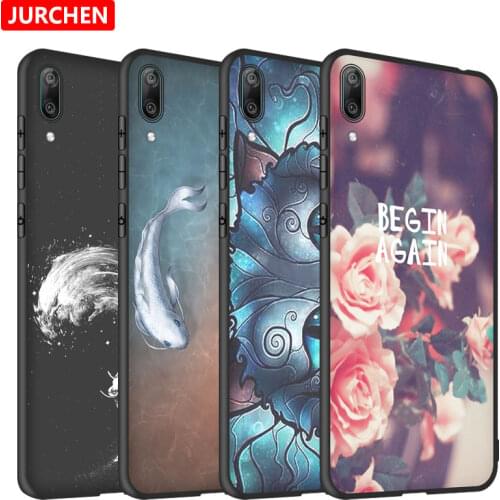 JURCHEN Cartoon Silicone Phone Case For Huawei Y7 Pro 2019 Cover Flower Cute Cat Dog Cover For Huawei Y7 Pro 2019 Phone Case