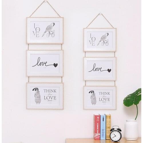 Ins6 "7" Nordic photo frame wall combination conjoined triple photo frame wall hanging fashion decoration