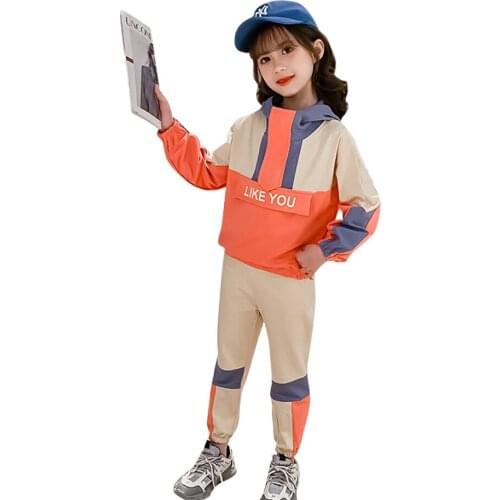 Girls Sport Clothes Jacket + Pants Clothes For Girls Patchwork Girl Clothing Spring Autumn Childrens Clothes