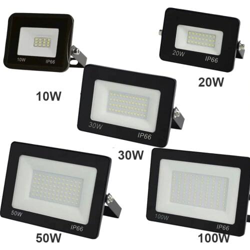 LED Floodlight 50W 30W 20W 10W Ultra Thin Led Flood Light Spotlight Outdoor 220V IP65 IP 65 SMD 5730 Outdoor Wall Lamp Cold Warm