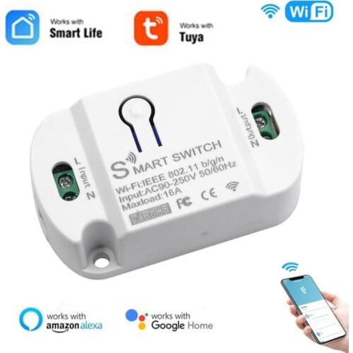 16A Wifi Smart Switch Timer Wireless Switches Home Automation Compatible With Alexa Google Home Work With Smart Life/Tuya APP