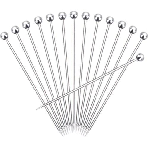 Goldbaking 20 Pieces Stainless Steel Cocktail Picks Fruit Stick Toothpicks Martini Glass Picks Dessert Forks 4.3 Inches 11cm
