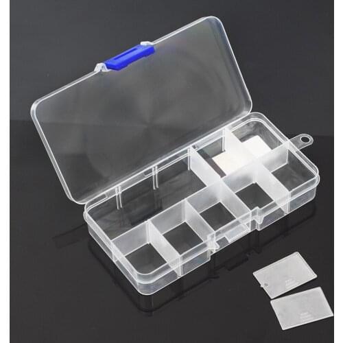 Grids Compartments Plastic 15 10 24 Slots Compartment Adjustable Jewelry Transparent Storage Box Case Organizer 1pc 2pcs 3pcs