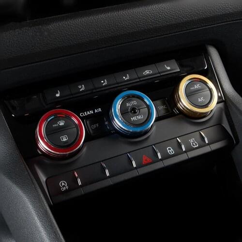 1pc Car Interior AC Air Panel Knob Cover Moulding Trim For Skoda Kodiaq / Kodiaq GT 2017 2018 2019 2020 Syling