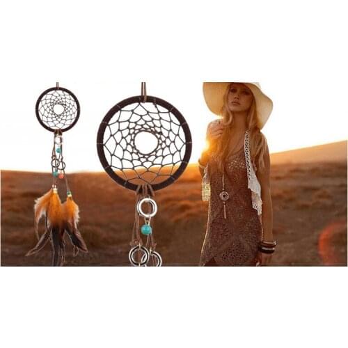 1PC New Indian Handmade Colorful Dream Catcher Feather Wall Hanging Decoration Ornament Gift Wind Chimes MJ 003
