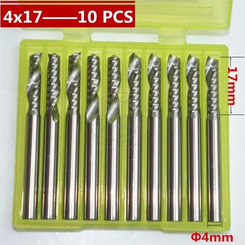 10PCS-4mm*17mm,Freeshipping,CNC wood tools,carbide End Mill,woodworking insert router bit,Tungsten milling cutterMDF,PVC,Acrylic